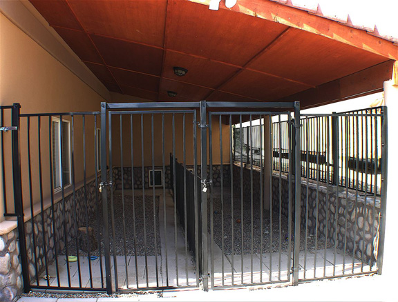 Covered and heated Indoor/Outdoor dog kennels..........