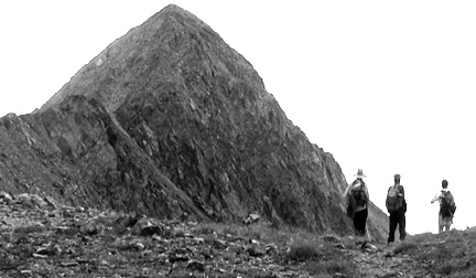 Marty, Wilbur & Dianne study the Summit Pyramid